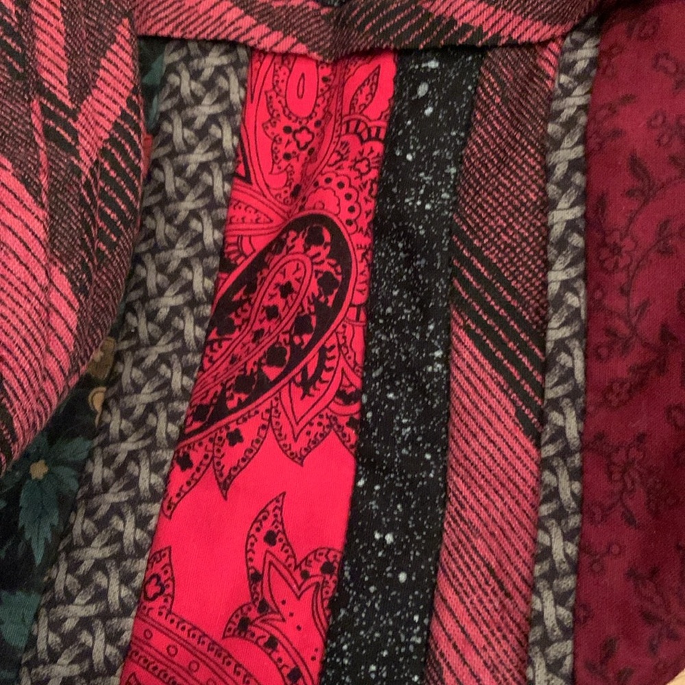 Handmade quilted red and black large carry all bag w wide collapsible opening Lg - Picture 3 of 3